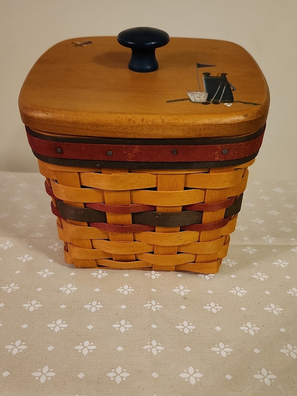 Longaberger Father's Day Finders Keepers Basket w/Golf Inspired Lid